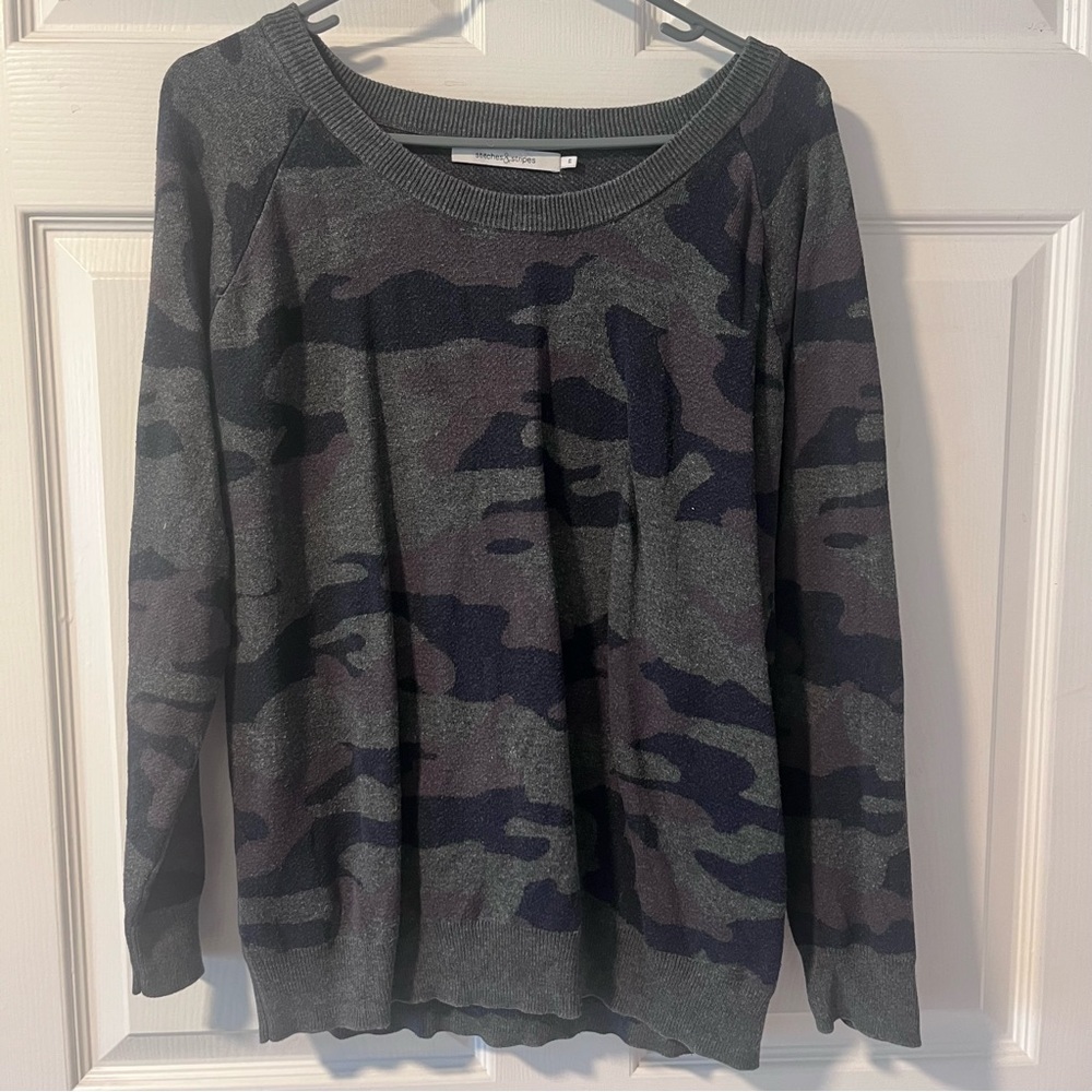 Stitches Camouflage Sweater - Gray and Blue
